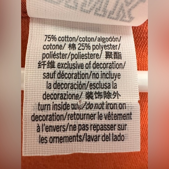 Victoria’s Secret PINK  Orange Sweatshirt Varsity Terry V-Neck Oversized - Picture 6 of 6